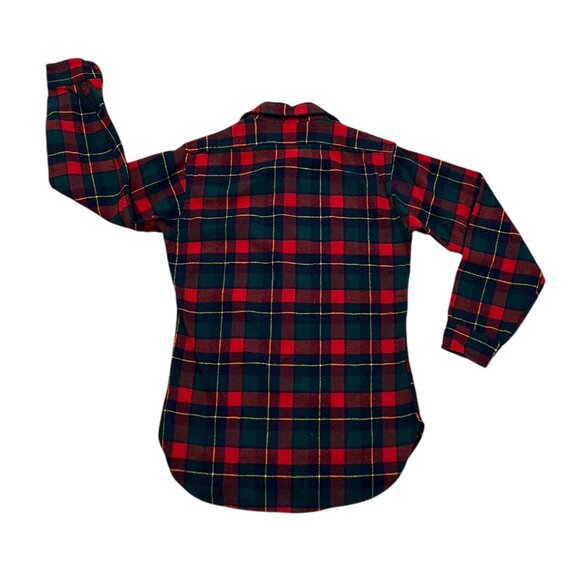 Men’s Vintage Pendleton flannel green/red wool 1 pocket 1960s - Picture 4 of 4